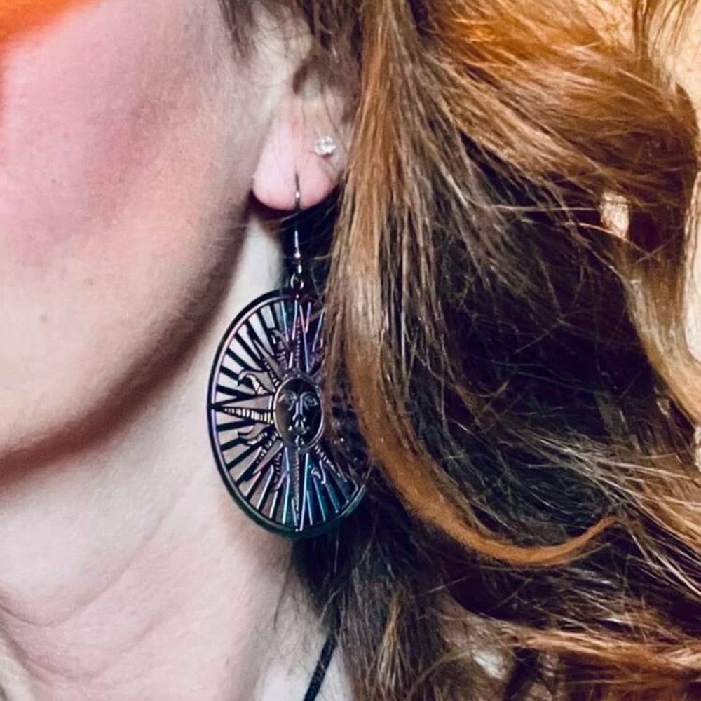 ✨3for$38 New FP Stainless Steel Rainbow Oil Slick Boho Sun Statement Earrings - Picture 4 of 16